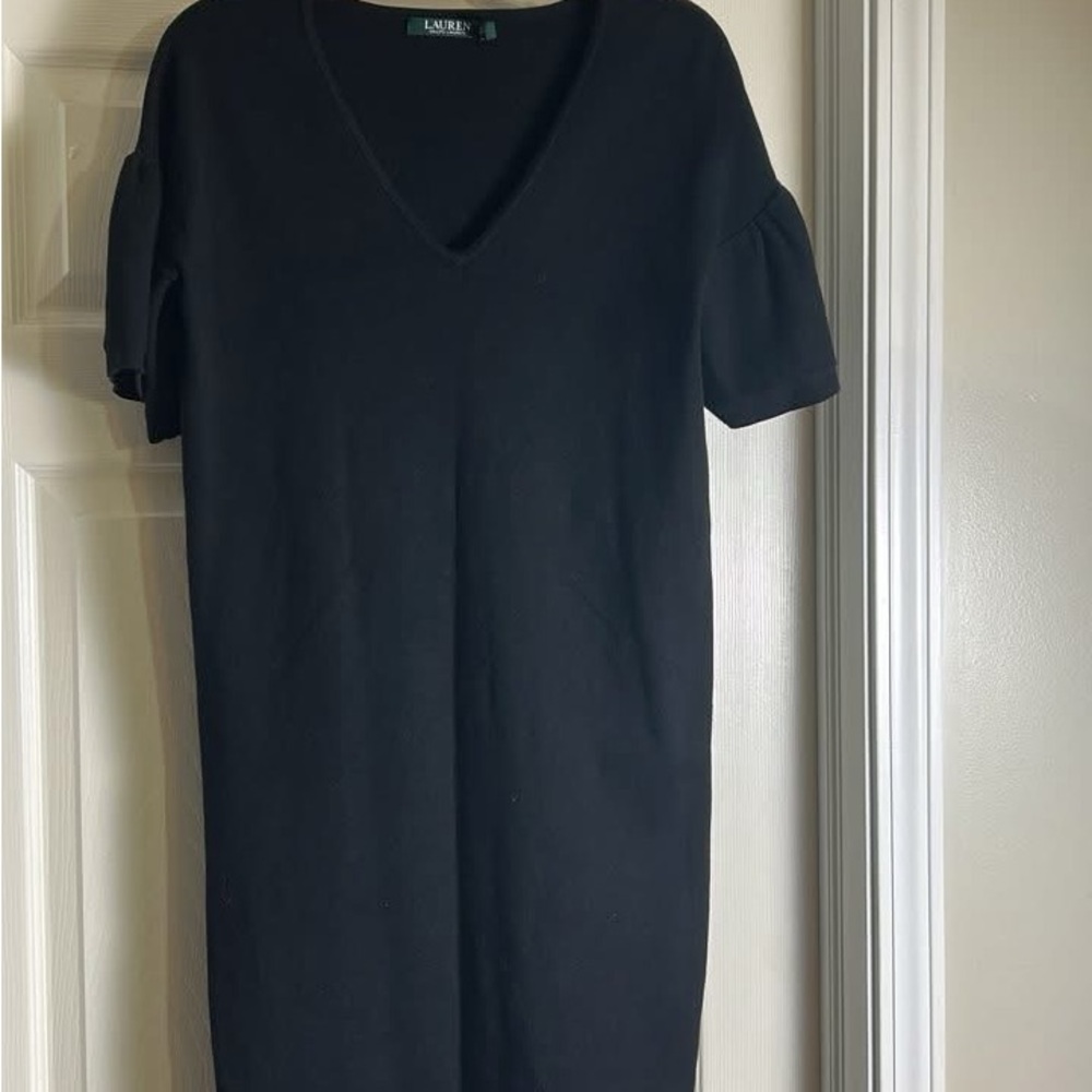 Ralph Lauren Black V-Neck Mini Dress